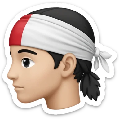 The Corsica flag : represents the left profile of a black head called a Moor's head , wearing a white headband. This emblem is black on a white background. On the first Corsican flags, the representation of the head was slightly different sticker