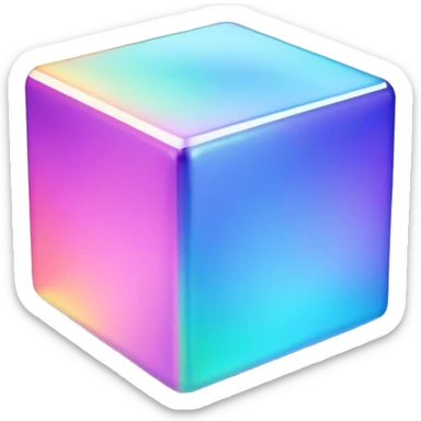 Iridescent 3D cube sticker