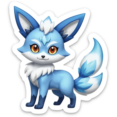 Glaceon-Fennekin-Meowstic-Fakémon-hybrid-creature (full body)  sticker