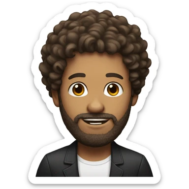 Man with Brown curly hair and Beard playing the Piano sticker