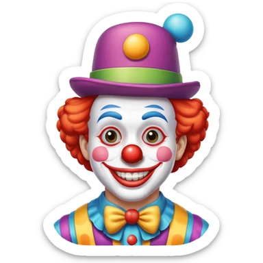 Chú hề cười tươi, 25 tuổi, đội mũ sticker