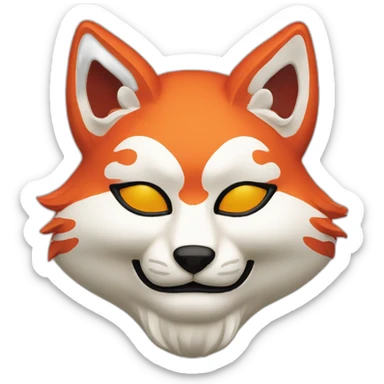 kitsune japanese mask sticker