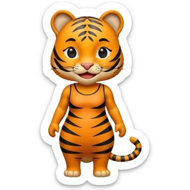 Hace un memoji de un Tigre vestido de gala, con smokin negro y feliz sticker