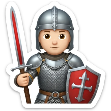 A medieval knight with a belly too big for his armor sticker
