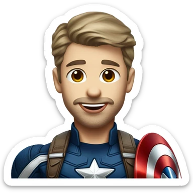 captain america with tongue out sticker