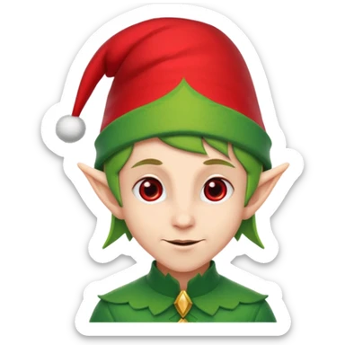 green elf with christmas hat sticker