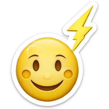 Smiley foudre orage sticker