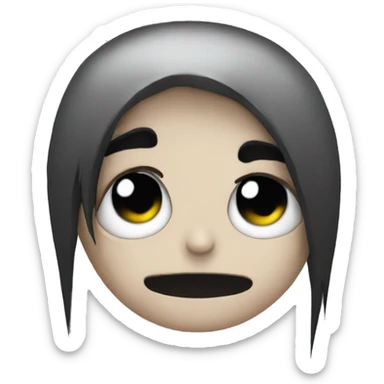 Emo emoji with black tears sticker