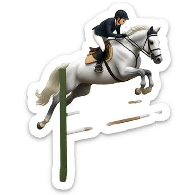 Horse jumping over a jump sticker