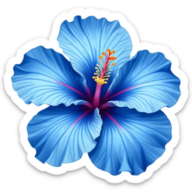 blue hibiscus flower emoji sticker