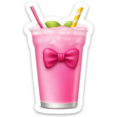 shirley temple drink with pink bow no face sticker