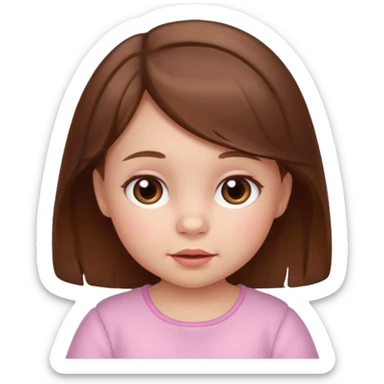 create a baby girl emoji from the 60. with brown hair sticker