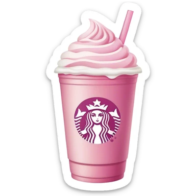 starbucks cup pink drink with cold foam sticker