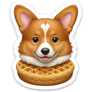 Corgi with waffle sticker