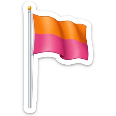 Flag with dark orange on top, orange slightly lower than the top, white middle, pink lower than the white and dark pink at the bottom sticker