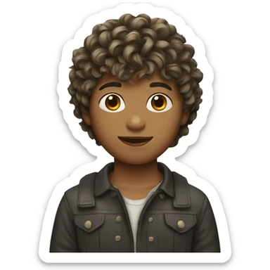 boy with wavy hair and fringe sticker