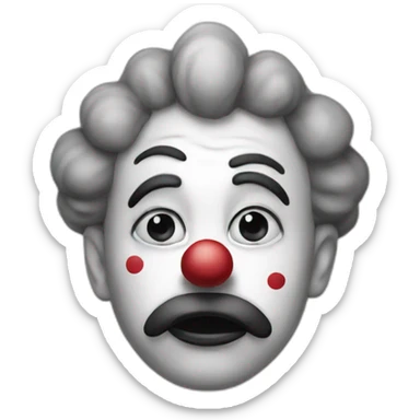 sad clown bw sticker