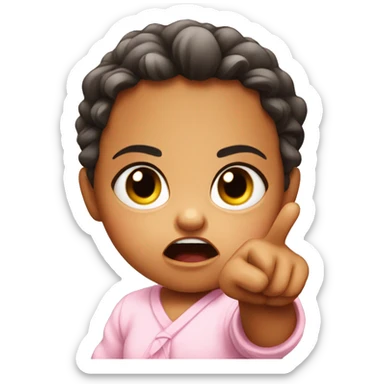 angry baby girl pointing with hand sticker