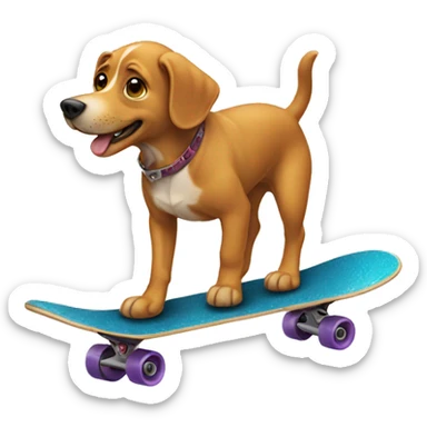 dog on a skateboard  sticker