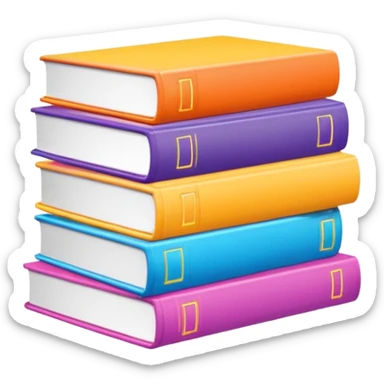 two or three study books, bright colors sticker