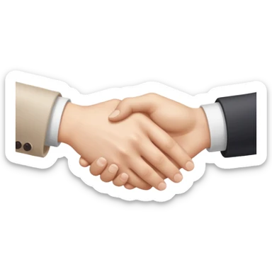 two white hands in a secret handshake sticker