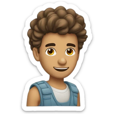 chico tez blanca pelo de punta pelo castaño y perilla sticker