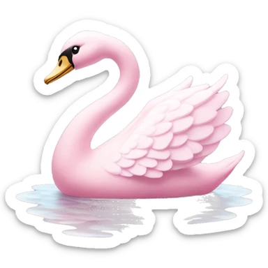Pastel pink swan statue sticker