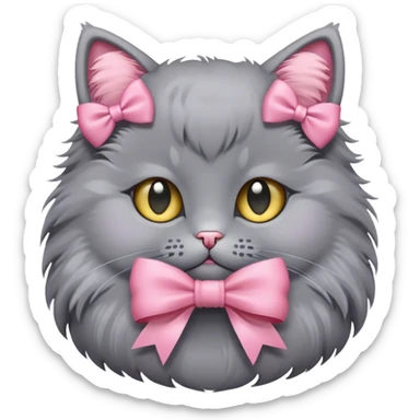 Pink bow with cat  sticker