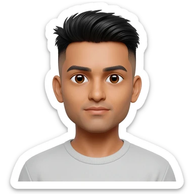 Indian man at 25 years old fade hair cut  sticker