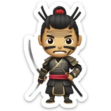 Samurai with Oni mask sticker