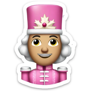 A pink Christmas nutcracker  sticker