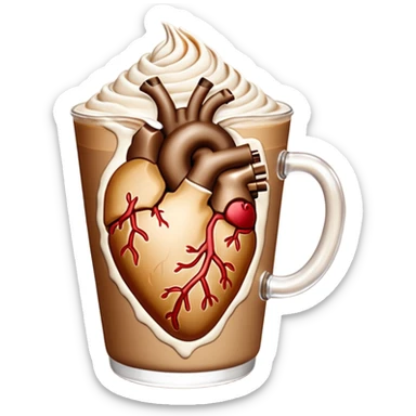 Anatomical heart, consists by iced latte  sticker