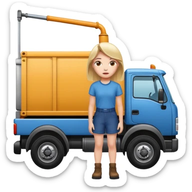 A truck hitting a girl and about to falling sticker