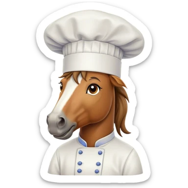 horse with chef hat sticker