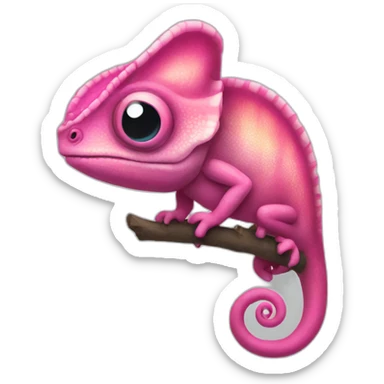 pink chameleon talking sticker