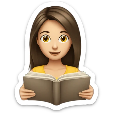 basic-brunette-girl-reading sticker