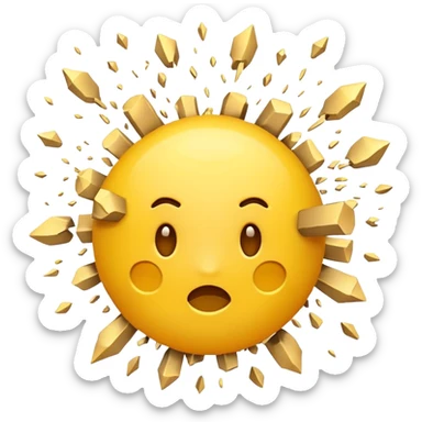 Basic yellow emoji blowing up sticker
