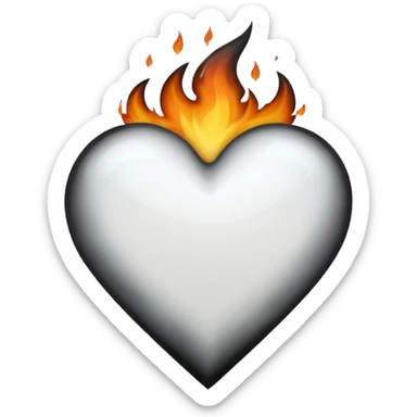 ❤️‍🔥 .. make the red heart white and flame to black sticker