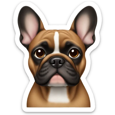 Brown and black French bulldog sticker