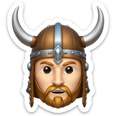 Solo el casco vikingo con cuernos sin cara de persona sticker