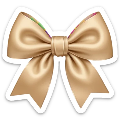 cute beige bow with rounded loops sticker