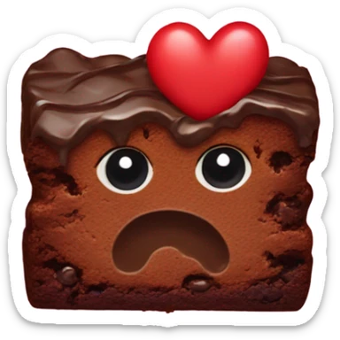 Brownie with a heart  sticker