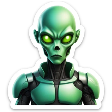 Alien with a gun sticker