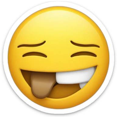 Bottom half of laugh emoji and top half of sad emoji sticker