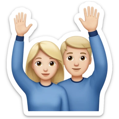 parents waving to their teen, side angle sticker