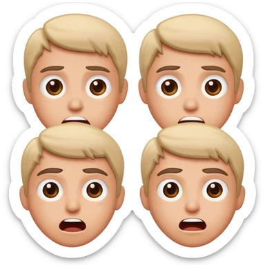 basic human emotions - happy, sad, angry, surprised, confused, excited sticker