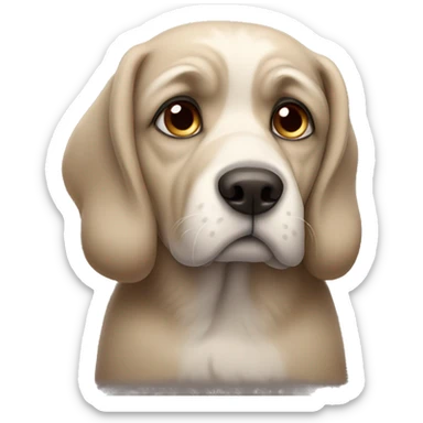 sad dog sticker