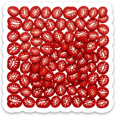 realistic dried strawberry, two or three slices, deep red, curled edges, seeds, inner pattern, leathery wrinkled texture, matte, small thin irregular shapes, no bowl packaging or faces, clean 3D, soft lighting, transparent background, emoji scale sticker