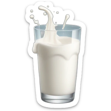 a bottle of milk dropping milk in a glass sticker