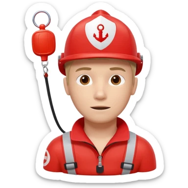 lifeguard portrait, head and shoulders only, wearing red lifeguard uniform, rescue whistle and buoy strap visible, confident alert expression, beach safety vibe, 3D cartoon, mobile game icon style, clean background, no text, no watermark
 sticker